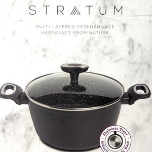 IKO Stratum Triple Layer Ceramic Non Stick Dutch Oven Sauce Pan with Lid (5 Qt)
